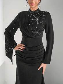 Coutiva Luxurious Diamond-Inlaid Cocktail Dress, Elegant & Graceful High-End Party Dress For Socialite