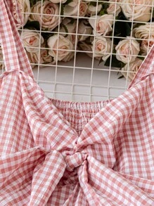 DreamSkyne Rochie elegantă în carouri, cu bretele spaghete, talie strânsă, ținută de vară, mărime plus