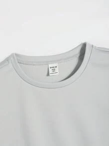 Set de camisetas de manga corta de ajuste holgado de color liso minimalista para niños preadolescentes, estilo colegial informal, cómodo y versátil, tela suave, adecuado para uso diario, escuela, salidas, deportes al aire libre, primavera/verano