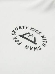 JNSQ Camiseta Solta com Gola Careca e Estampa de Letra em Bloco de Cor, Adequada para Uso Diário, Atividades ao Ar Livre, Férias, Streetwear, Festa e Lazer, Volta às Aulas para Meninos Pré-Adolescentes - Multicolorido - Visão 5