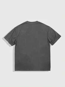 ROMWE MEN Street Life Men's Street Summer Letter & Character Print Round Neck Short Sleeve Casual T-Shirt