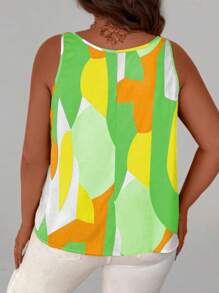 EMERY ROSE Top de tanque con estampado geométrico y gráfico para mujer, tallas grandes