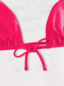 SHEIN Swim Triangle Bikini Top (Ties & Removable Knot Design)