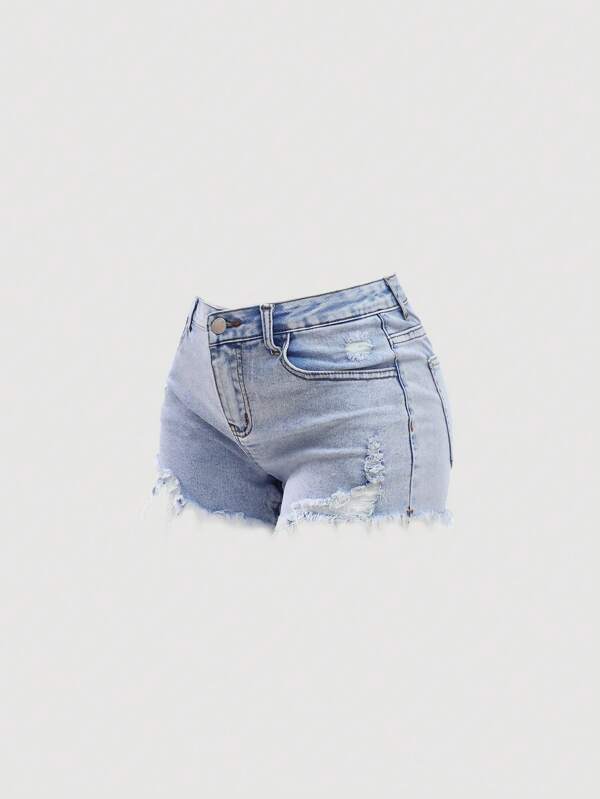 SHEIN Girlism Teenager Mädchen Y2K Frühling Sommer leicht Washed Jeans Minirock mit tiefer Taille, schrägen Taschen und ausgefranstem Saum, Mädchen Sommer Strand Boho Urlaubs Shorts, Sommer Konzert Festival Lässig Rave Outfits, Mädchen Sommer Brunch Kirche Abschluss Outfits, Streetwear Outfits