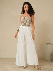 Swim Chiccia 女士白色蛋糕形长裤罩衫