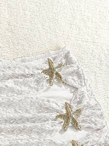 Soleia Women's Starfish Decor Bikini Bottom Swimwear Skirt For Summer Beach