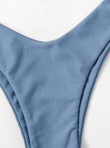 Swim Basics Summer Beach Twist Front High Cut Bikini Set
