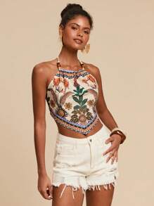 Travachic Bohemien gewebtes Muster-Trägertop für Frauen, Sommer für Frauen, Bademode, Frühling und Sommer, Ostern, Feiertage, Strände für Frauen, Frühjahrsferien, Urlaubskleidung für Frauen, Konzertkleidung für Frauen, BOHO, Bohemien, Musikfestival, tropischer Urlaubskleidung für Frauen