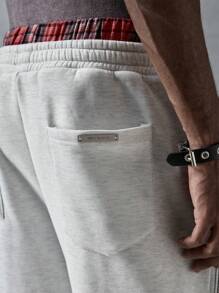 NEON BLANC Quần nỉ dài dệt kim kẻ caro cạp đôi thời trang đường phố cho nam, trang phục đường phố thiết yếu, cho phong cách Rave - Đỏ và trắng - Xem 7