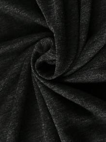 SHEIN Vestido camisero de mujer premamá de talla grande, de un solo color, con función de amamantamiento y cierre de lazo en la cintura - Negro - Ver 7