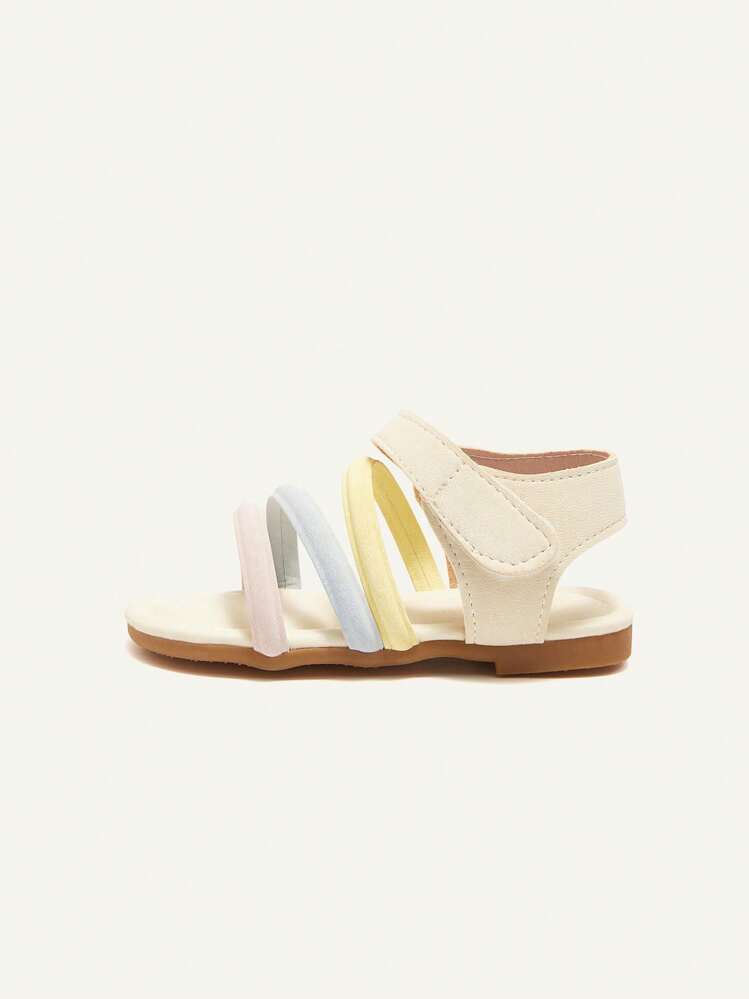 SHEIN 1 Pair Colorblock Princess Style Comfortable Flat Sandals For Baby Girls, Fashionable And Versatile, Summer - Multicolor - View 8