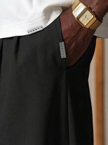 SUMWON Straight Fit Tailored Dress Pants Wide Leg Classic Business Professional Office Formal Wear Pleated Front Linen Look All Season Trousers