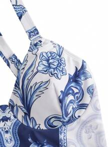 Swim Oasis 佩斯利宫廷印花优雅高端奢华两件套女式套裙