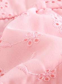 Cozy Pixies Baby Girl Embroidered Hollow Pattern Crew Neck Sleeveless Cardigan Top And Elastic Waist Shorts 2 Pieces Set Baby Girl Clothes Summer Sets 2pc Baby Girl Set Pink Set For Baby Girl Toddler Girl Summer Outfit Baby Girl Eyelet Set