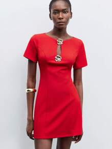 Maija Women's Solid Color Short Casual Dress, Suitable For Summer Wedding Guest Dress Women Birthday Dresses For Women Birthday Outfits For Women Festival Outfits For Women Date Night Outfits Women  Birthday Dresses For Women Birthday Outfits For Women  Halloween Halloween Clothes Halloween Clothes Women Halloween Clothes Women