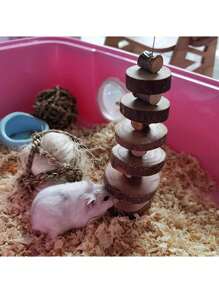 Small Animal Chews Toy, Natural Apple Wood Block Cage Hanging Molars Treats Snack For Hamsters Rabbits Bunny Bird Parrots Chinchilla Guinea Pig Gerbils Squirrels - Multicolor - View 7