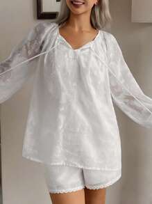 DAZY 波西米亚风格提花面料女士睡衣套装