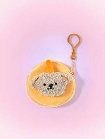 Kawaii Cute Puppy With Hat Plush Coin Purse Bag Accessory Hanging Decor