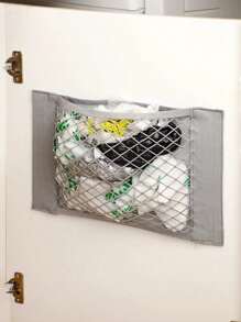 SHEIN 1 szt. Worek do przechowywania kleju, worek na śmieci, worek plastikowy do przechowywania worek siatkowy, worek siatkowy do szafek kuchennych montowany na ścianie, worek do przechowywania worek na zakupy, worek do przechowywania wiszący o dużej pojemności, worek na śmieci, worek do przechowywania montowany na ścianie, worek na drzwi szafek kuchennych