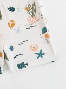 新生儿和幼儿男童前拉链防紫外线泳衣连体衣，适合夏季海滩度假