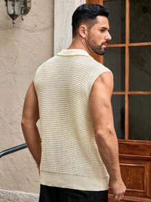 Manfinity VCAY Herren Casual Modische Hollow Out Strickweste Herren Strickoberteil