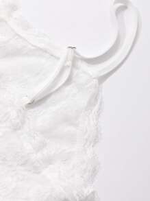 DAZY Bohemian Style Solid Color Lace Patchwork Long Summer Women Tank Top - White - View 9