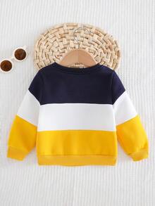 Cozy Pixies 男婴拼布撞色领长袖卫衣