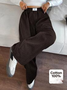 Solflare Pantalones palazzo tejidos marrones para mujer, estilo de vacaciones, para primavera/verano - Marrón - Ver 1