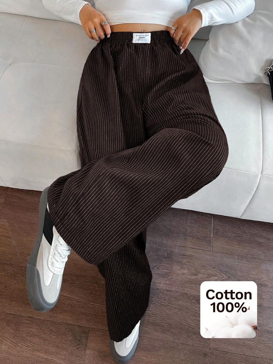 Solflare Pantalones palazzo tejidos marrones para mujer, estilo de vacaciones, para primavera/verano - Marrón - Ver 1