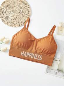 SHEIN 大码女式字母图案无缝内裤 - 棕色 - 查看 6