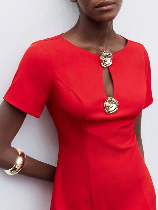 Maija Vestido curto casual feminino de cor sólida, adequado para o verão