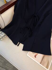 Regalyn 2pcs Set: Plus Size Women Summer Solid Color Tie Front Sleeveless Crop Top And Skort