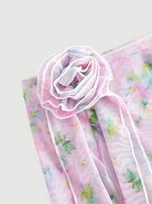 SHEIN MOD Women's Tie Dye Floral Swimsuit Set For Beach Holiday