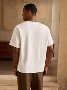 Anewsta Camiseta de manga corta y cuello redondo para hombre con ajuste suelto informal y decoración bordada