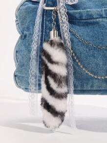 ROMWE Grunge Punk 1 件时尚流苏蝴蝶结装饰女士单肩包，星星链条吊坠斜挎包 - 彩色 - 查看 5