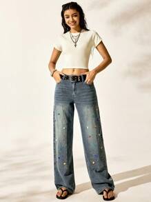 Easelle Women's Fashionable Denim Pants, Suitable For Summer - Light Wash - View 5