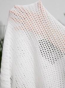 Slaydiva Plus Size Women Solid Color Hollow Out Ruffle Hem Spaghetti Strap Romper For Summer Beach Vacation