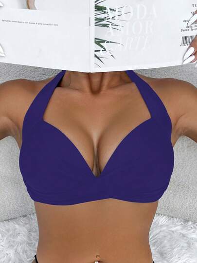 Swim Basics 女士纯色简约吊带泳衣上衣