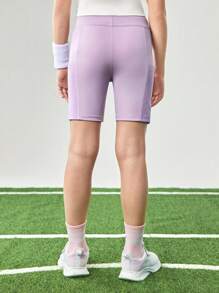 JNSQ Shorts ajustés pour sports de plein air pour préadolescentes, retour à l'école'} {'translate_fr':'Shorts de yoga ajustés à imprimé drôle tout-sur pour préadolescentes, sports de plein air