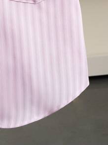 Blusa holgada de niña preadolescente para el verano, con estampado de rayas, parches, bolsillos, encaje y lazo decorativo