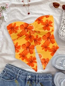 Soleia Women Bustier Top, Fashion Design Suitable For Summer - Orange - View 1