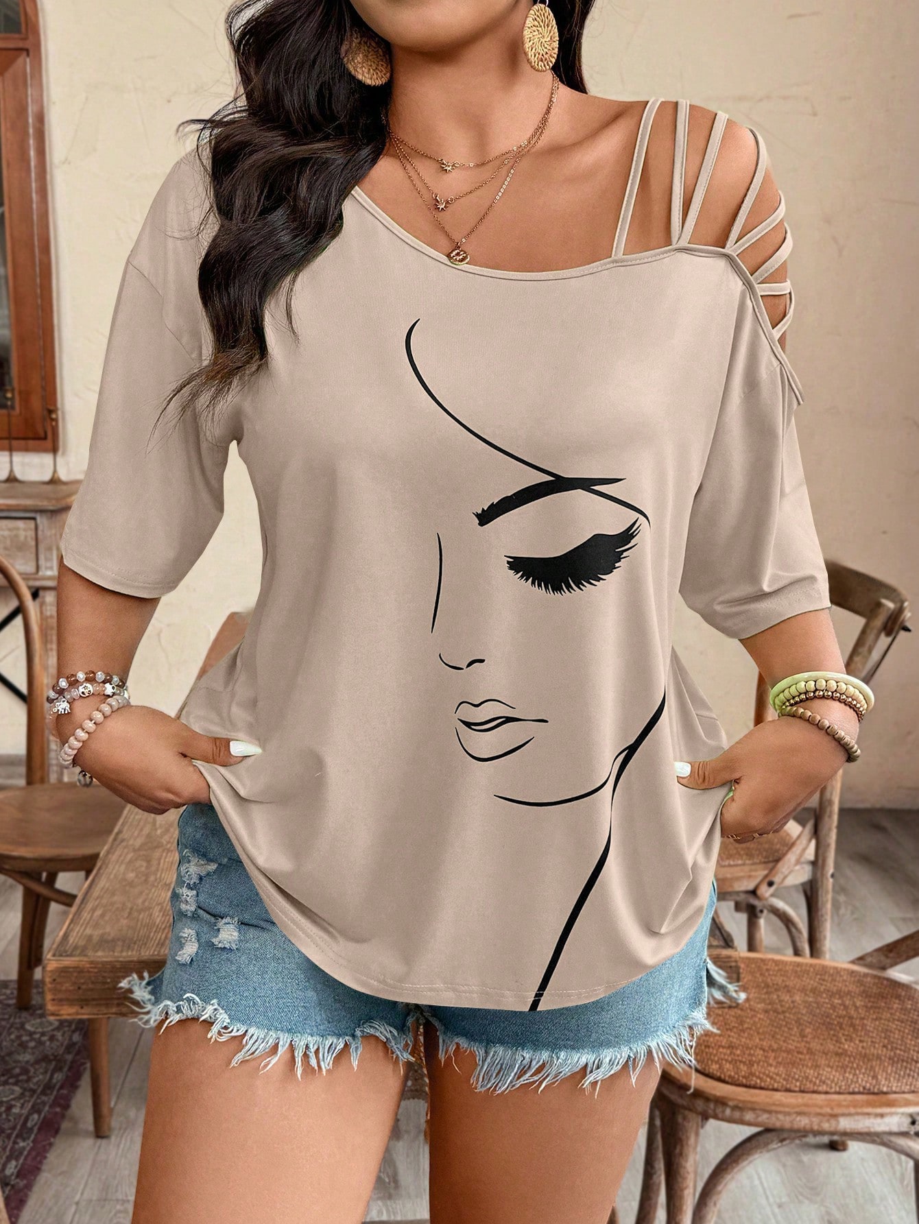 Breezaya قميص تي شيرت قصير الأكمام بطبعة صورة فريد...