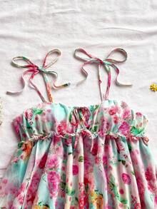 Soleia Váy mini in họa tiết dệt dây mảnh cho nữ trang phục thường ngày váy lưới đi nghỉ trang phục mùa xuân cho nữ váy hoa váy suông cho nữ - Nhiều màu - Xem 6