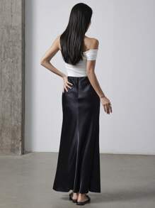 Heiryn Women Plain Color Fashion Skirt Suitable For Summer - Black - View 3