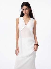 LYSMO Women's Solid Color V-Neck Casual Camisole For Summer - White - View 5