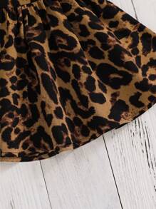 Emery Rose Kids Emery Rose Kids Baby Girls' Loose Casual Minimalist Leopard Print Dress - Red - View 5