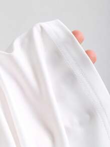 Sweetra 女士纯色褶皱 V 领黑色、白色、棕色吊带背心套装 - 彩色 - 查看 8