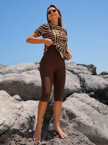 Swim Mulvari 2pcs Women Summer Beach Holiday Pattern Printed Swimsuits - Multicolor - View 2