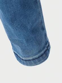 Manfinity LEGND Plus Size Men's Contrast Color Slim Fit Pocket Casual Cargo Jeans