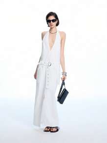 LYSMO Women's Sleeveless Backless Dress, Sexy For Summer - White - View 6
